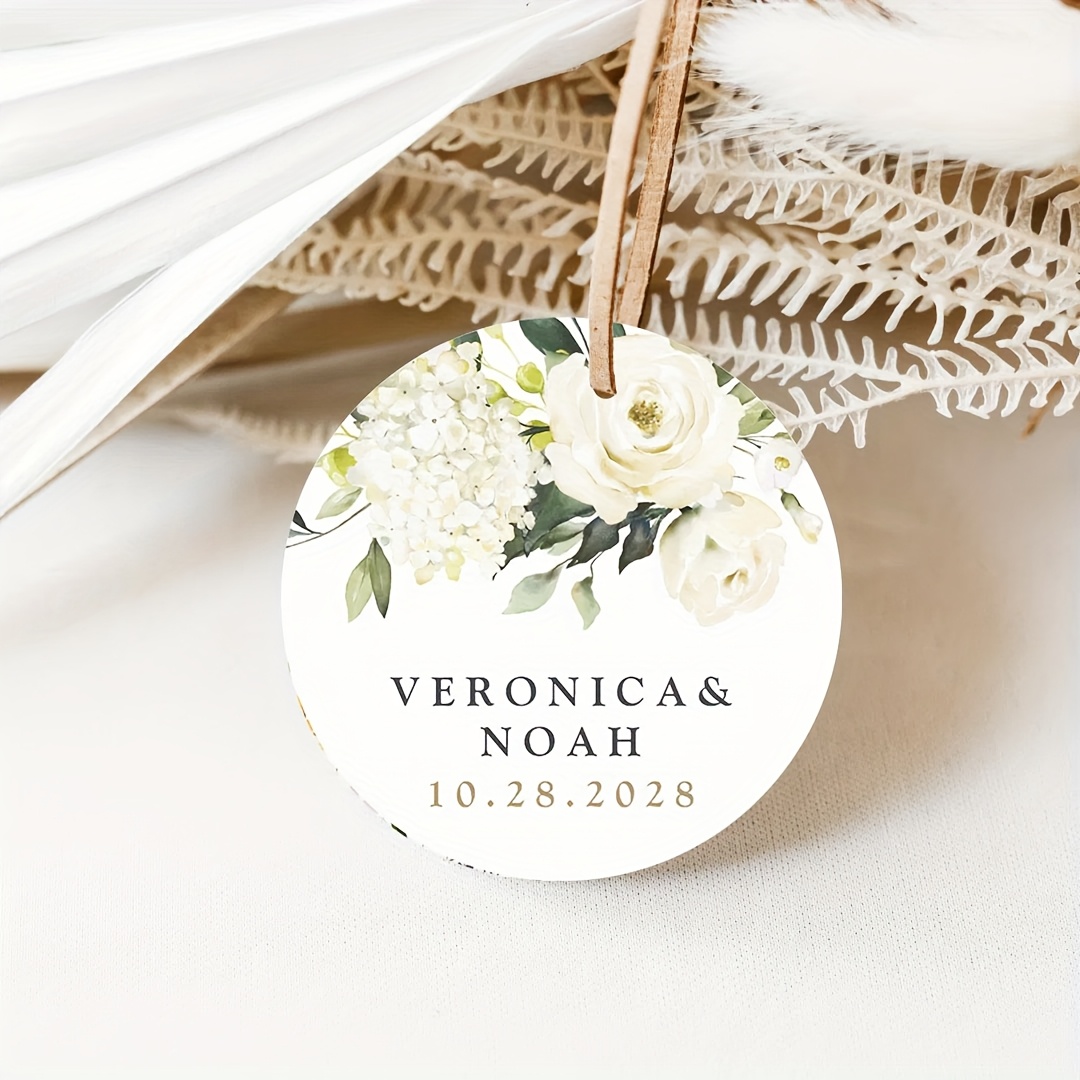 TEMU 45/90 pezzi di supporti in cartone personalizzati con stampa di motivi, adatti per matrimoni (nomi della , decorazioni con data di matrimonio),