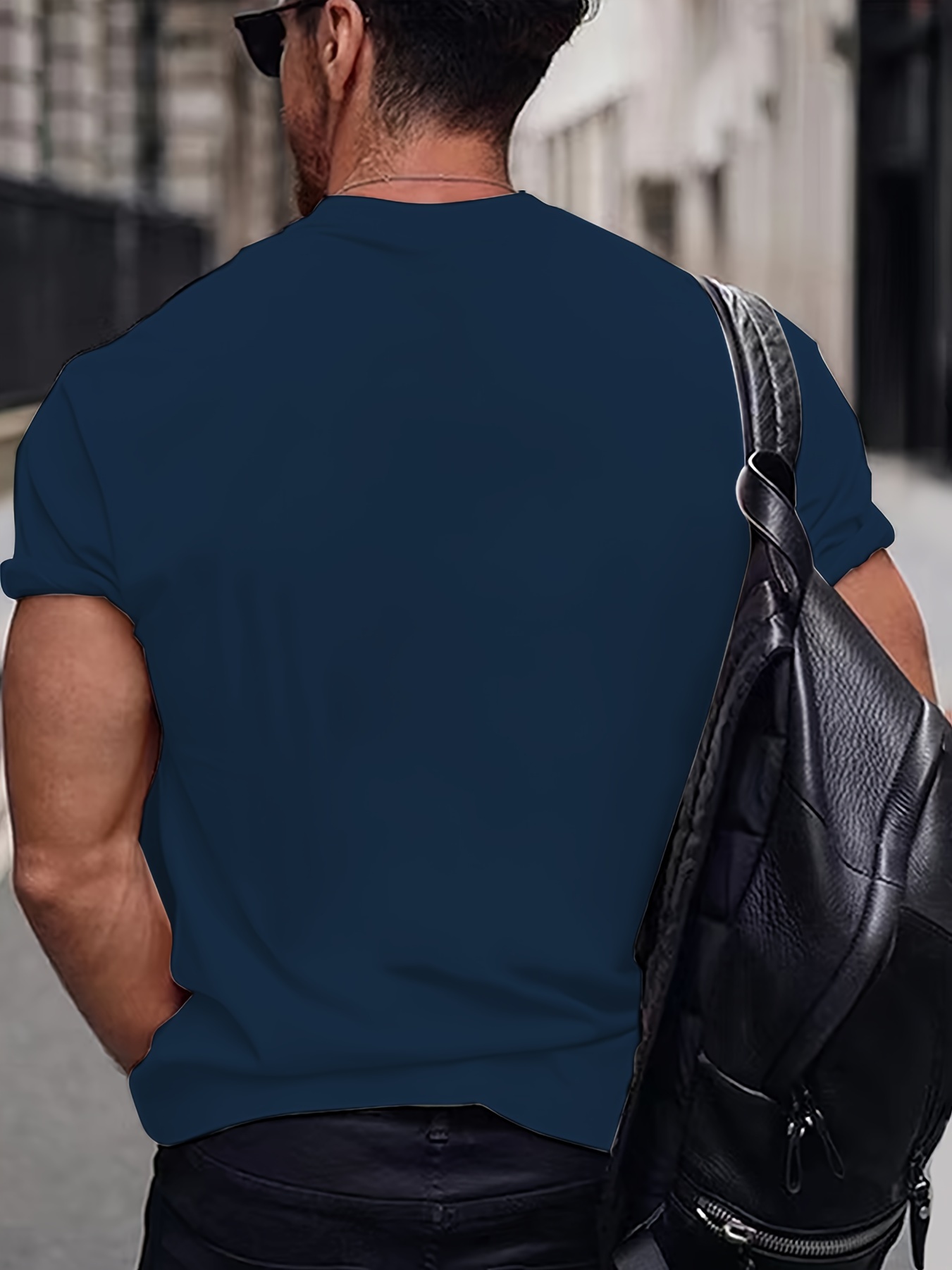 Brooklyn-Inspired Men's Plus Size Fashion Tee - Casual & Sporty Short Sleeve T-Shirt with Geometric Print, Breathable Polyester Blend, PLUS SIZE