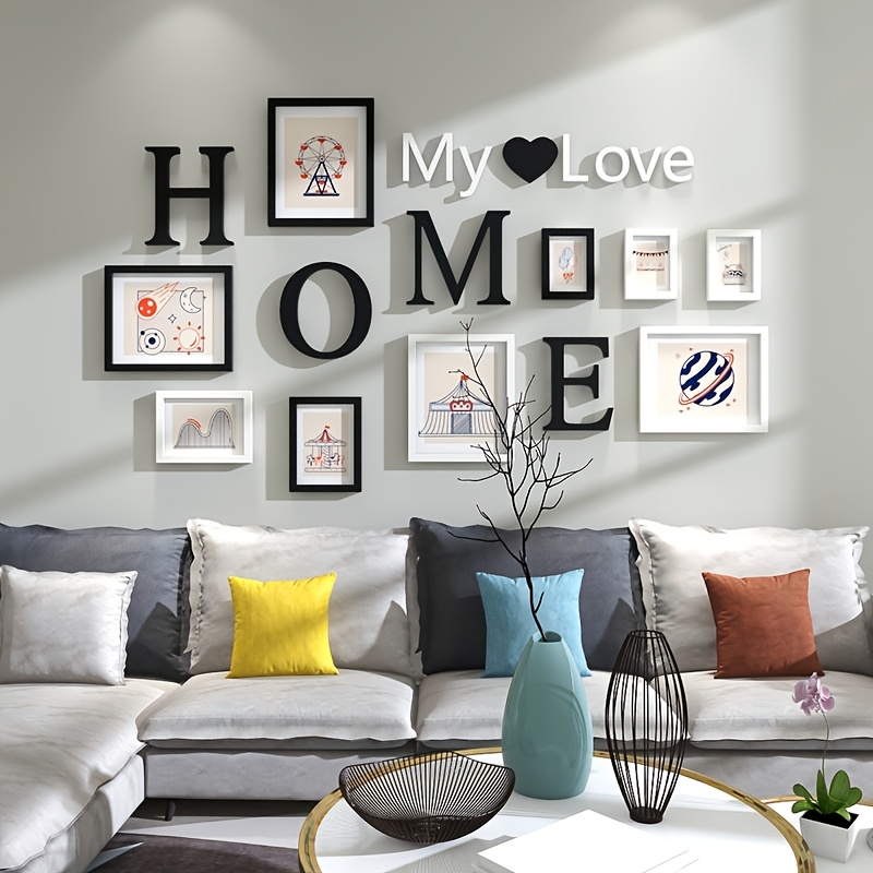 Decorations For Year, Featuring 9 Photo Frame Combinations For Living Rooms, , Staircases, And Bedrooms, With Random Photo Gifts Included