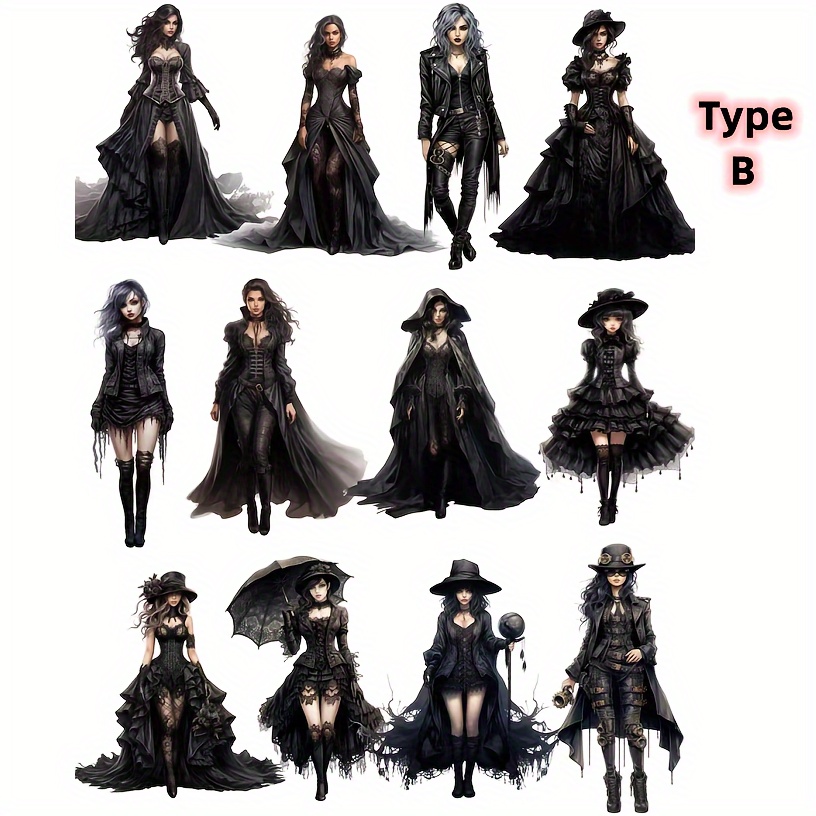 Image of 2 Varieties For Gothic Series, Including Journaling Supplies, Junk Journal Stickers, Scrapbooking Stickers, Hand Account Stickers, And Additions For Photo Albums And Crafts