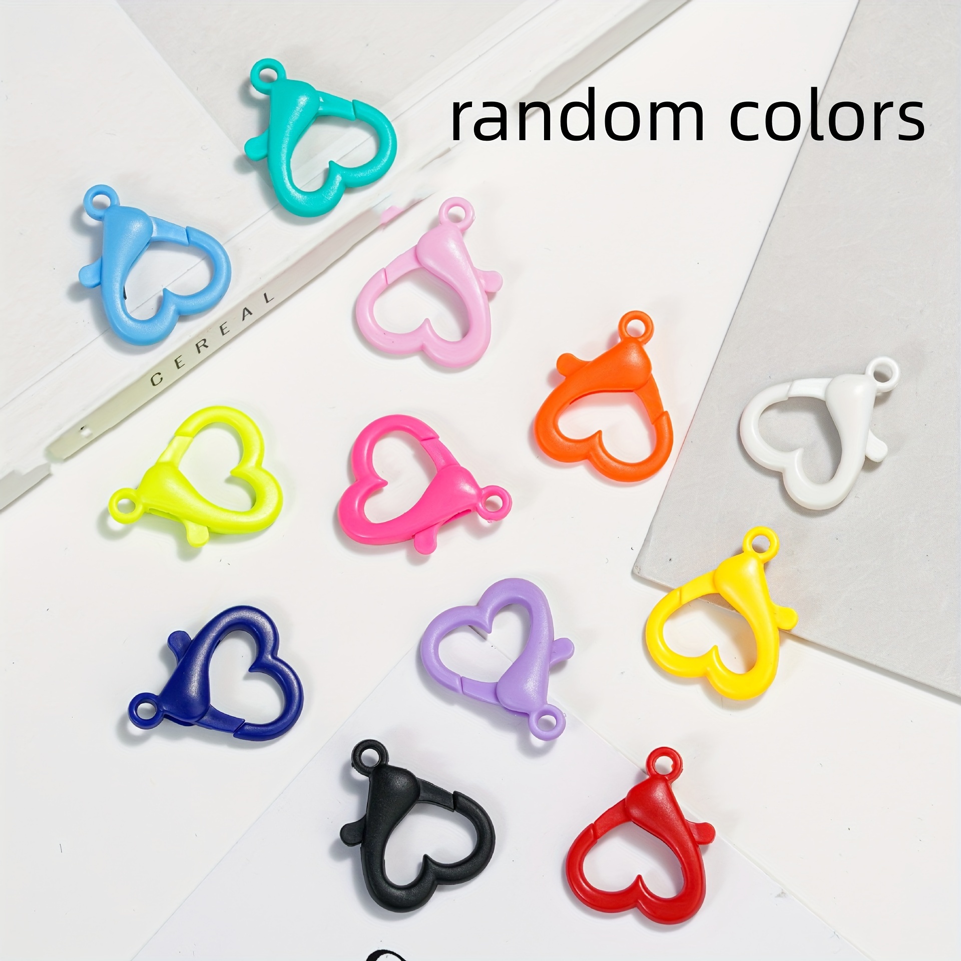 

100pcs Plastic Heart Lobster Clasps For Keychains - Snap Hook Charms, Making Accessories, -on Buckles, Multifunctional & Sturdy