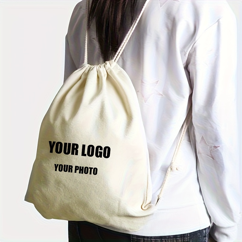 TEMU Set Personalizzato /10 Sacchetti con Coulisse Vuoti per Trasferimento Termico, Fai da Te, Shopping e Escursionismo