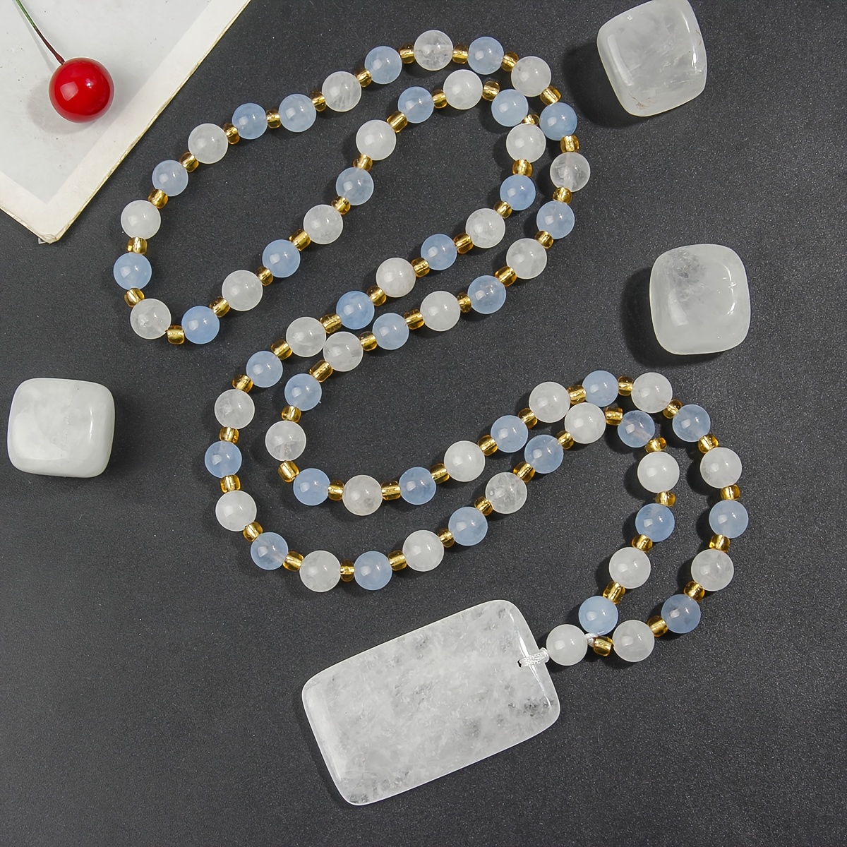 Bohemian Minimalist Natural Stone Bead Necklace