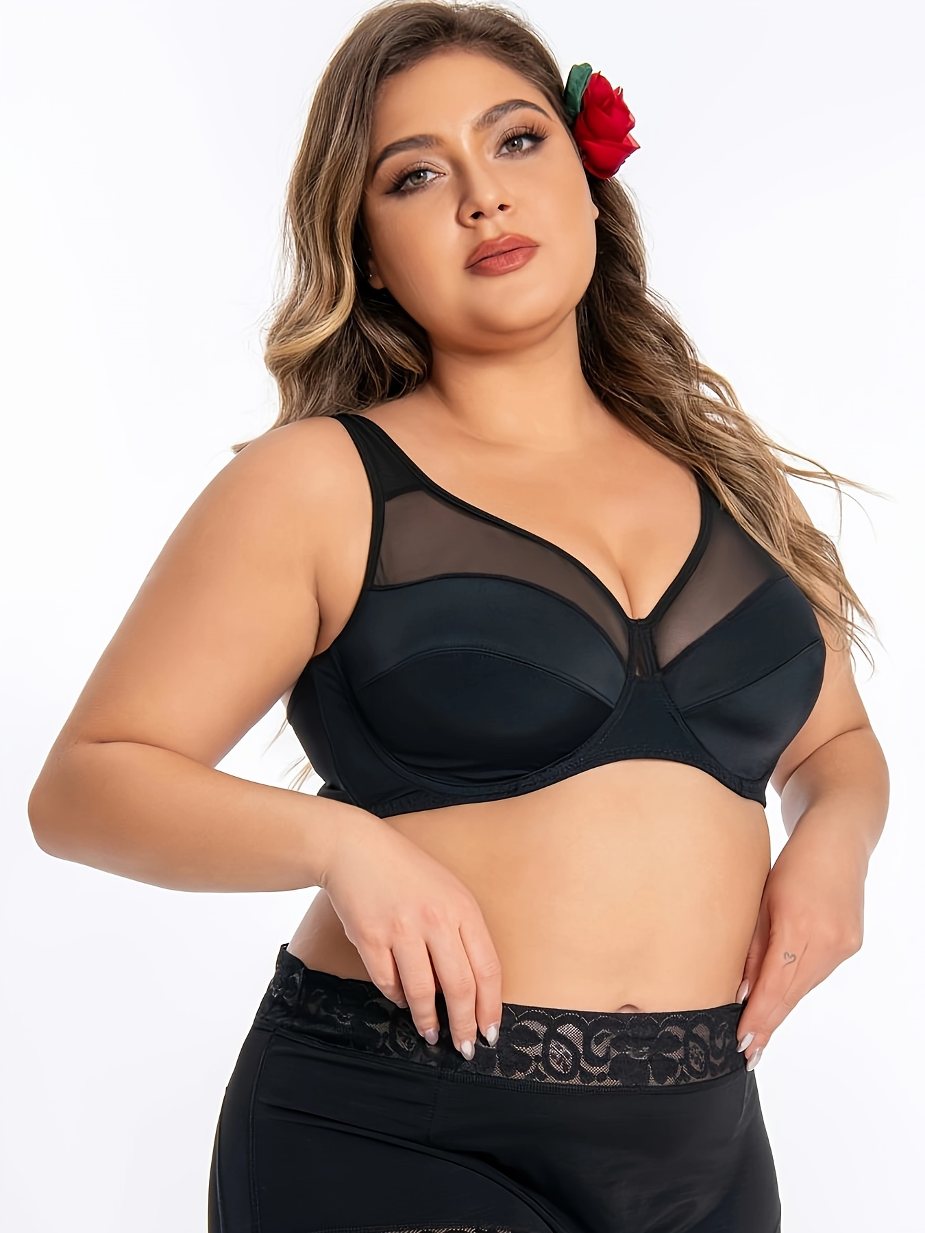 Bras for Women No Underwire No Padding Plus Size Full Cup Thin Underwear  Plus Size Front Button Wireless Lace
