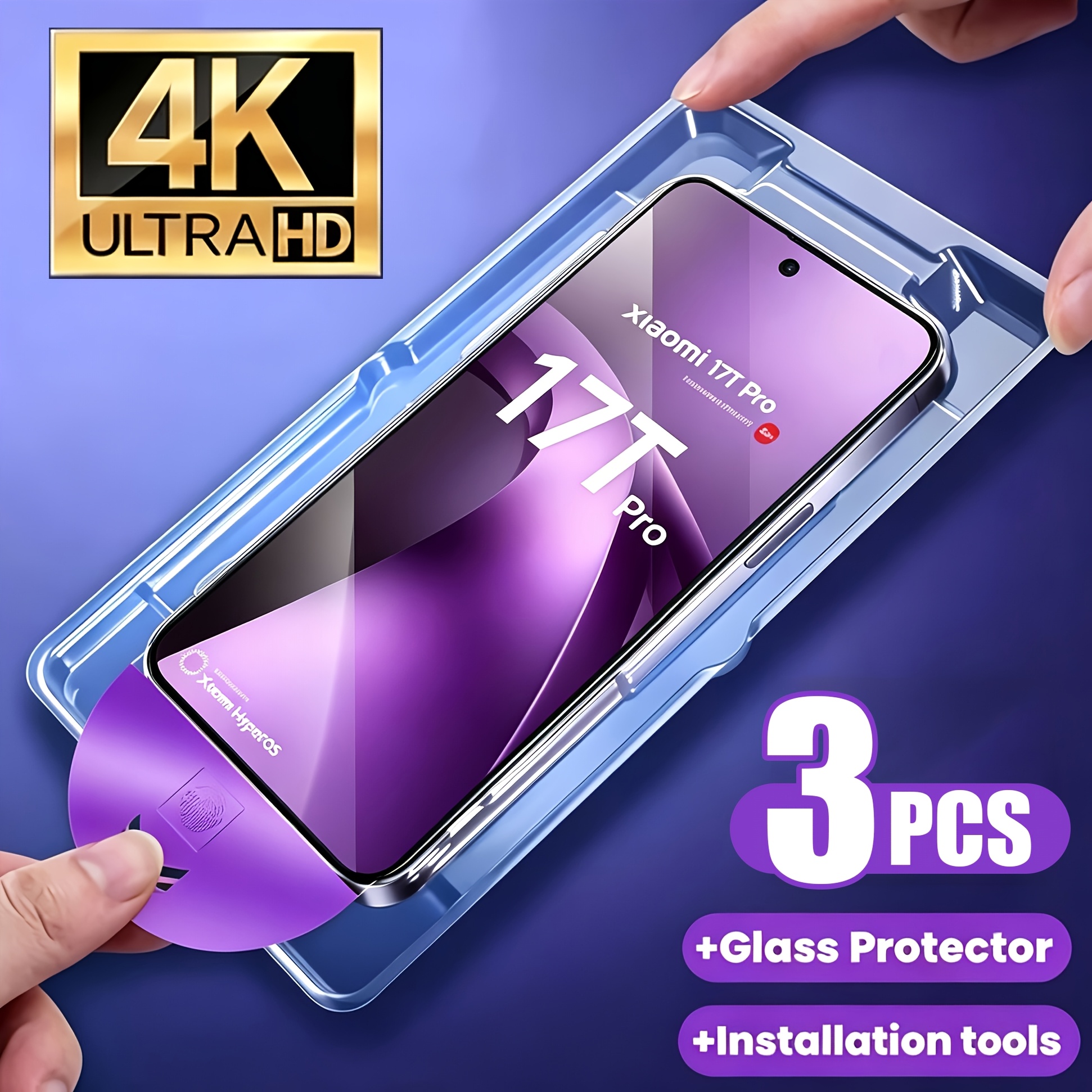 TEMU 3pcs 4k Dust-free Glass For Xiaomi Mi 17t/17t Pro/15t/15t Pro/14t/14t Pro/14/13/13t/13t Oleophobic Coating Screen Protector Protective Glass