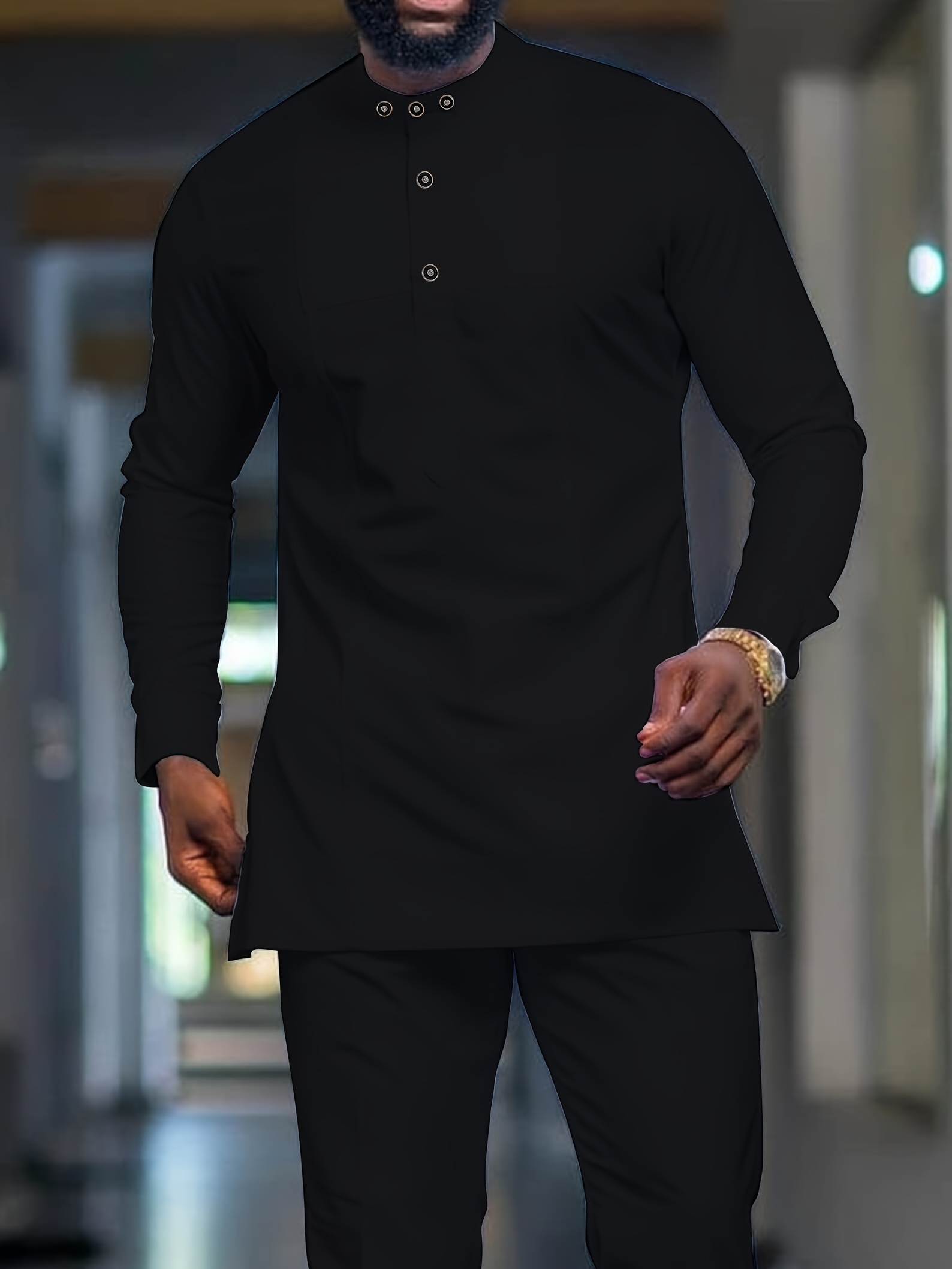 mens fashion set traditional simple two piece outfit african - Temu