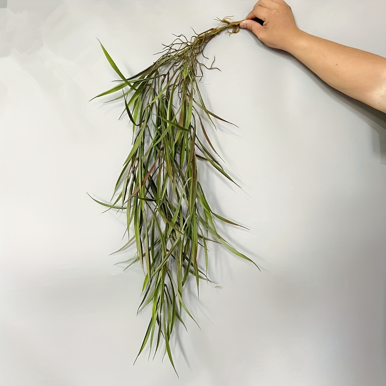 1pc 100cm Artificial Hanging Grass Vine, Simulation Spring Grass Vine With , Small Grass Hanging , Artificial Wall , Air Plants/fern , Garden Decorative Plants, Forest Theme Wedding Arrangement