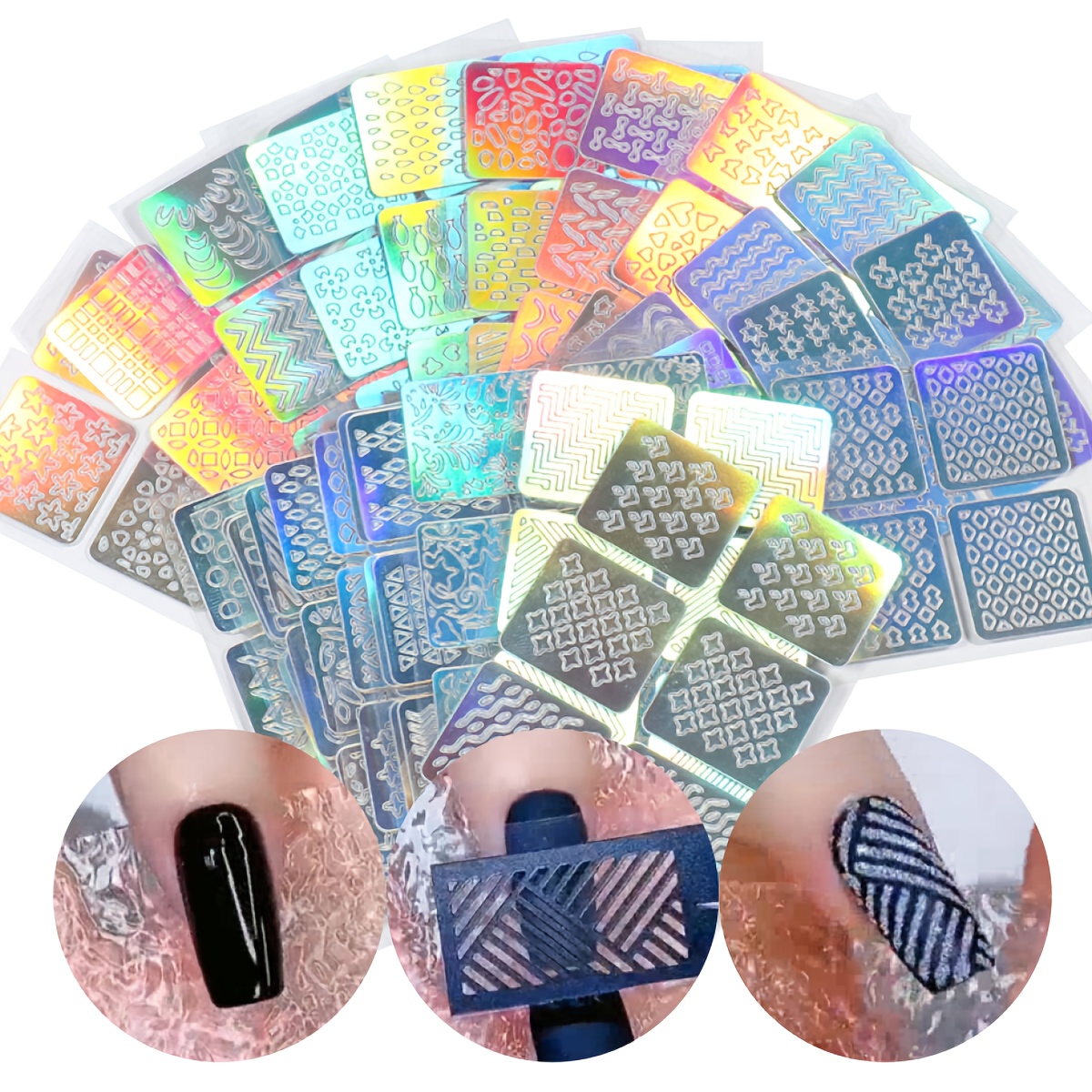 TEMU 24pcs Nail Vinyl Stencils Salon-quality Decals Star Glossy Finish Disposable For Perfect Nail Art Must-have For Fashion Enthusiasts Ideal Birthday Thanksgiving Christmas Gift