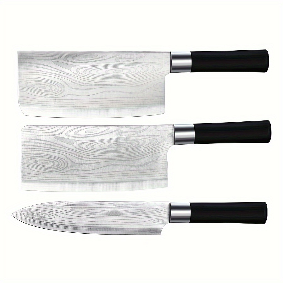 TEMU 3pcs, Kitchen Knives Set, High Set, Chef Knife, Utility Knife, Fruit Knife, Paring Knife, Knife, Meat Knife, Kitchen Knife, Stainless Steel Meat