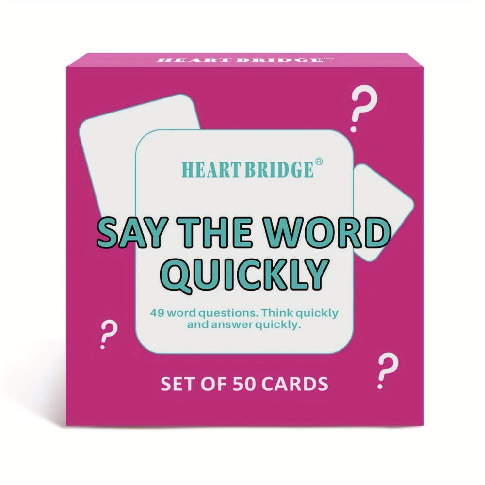 Image of 1pc Quick Word Guessing Card Game, Tabletop Game, Fast- Q&a Challenge, Perfect Gift For Valentine's Day/halloween/christmas, Great Icebreaker For Parties, Essential For Family ||