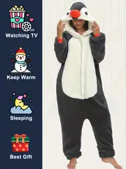 Cute Panda Fuzzy Hooded Jumpsuit Long Sleeve Button Pocketed - Temu