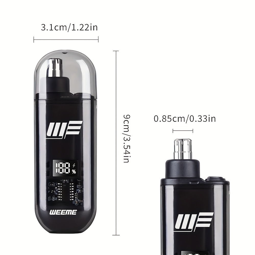 rechargeable portable nose hair trimmer   tool ear and nose hair remover mini epilator with battery level display Product details 3