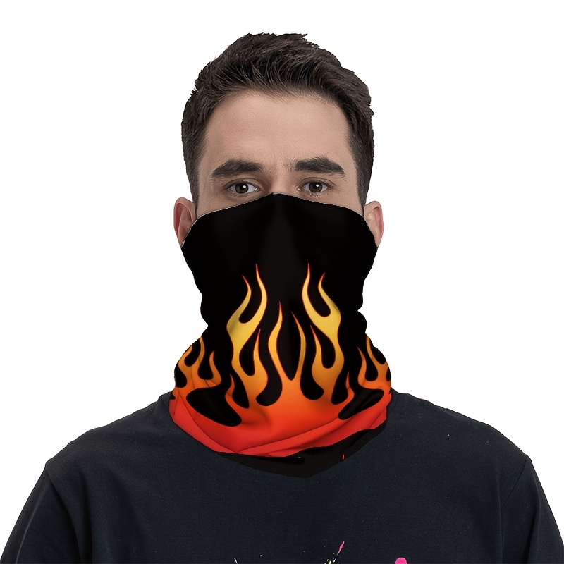 TEMU A Multifunctional Scarf Featuring A Black And Print - Transformed Into A Neck Accessory Or Headscarf, Made From Breathable Fabric Suitable For