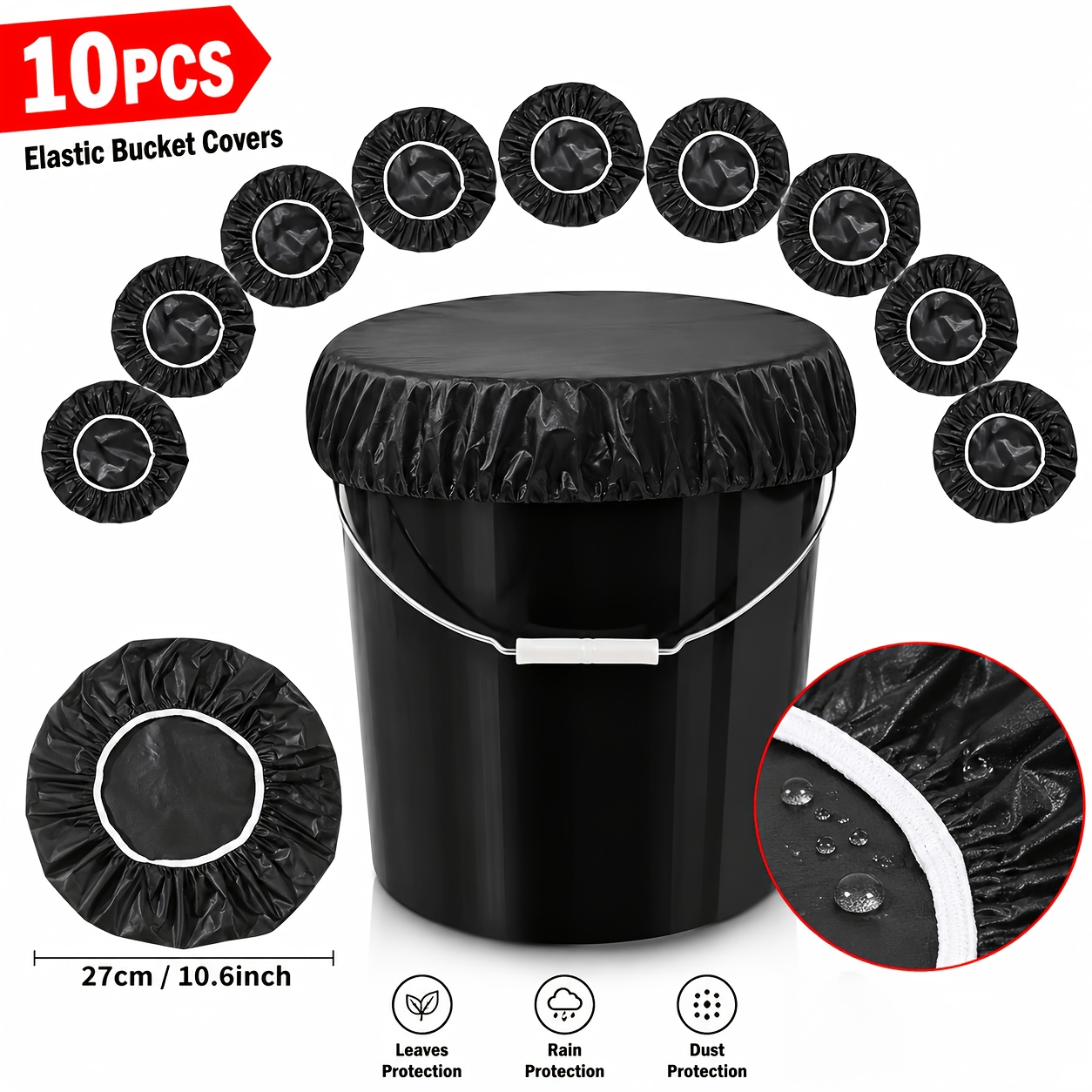 TEMU 10/5-pack 5 Gallon Bucket Lids, Airtight Pail Covers, Heavy-duty Reusable Storage Bucket Caps For Home And Industrial Use