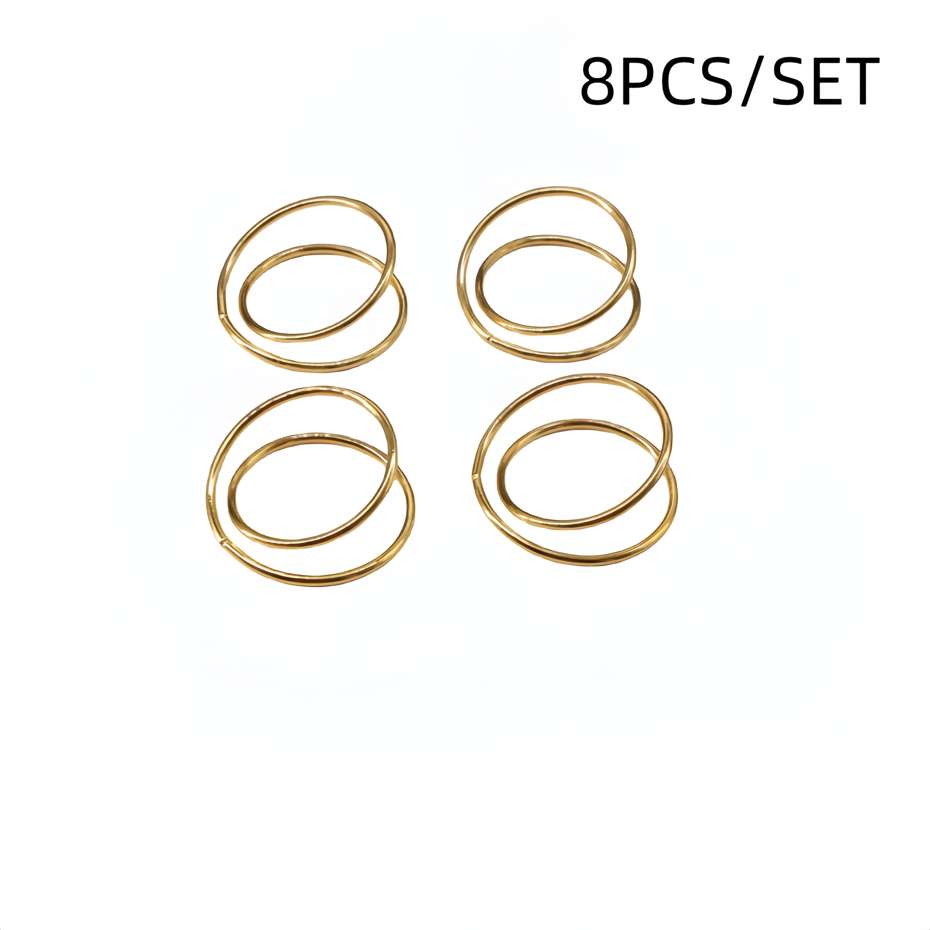 TEMU 8pcs/set Alloy Napkin Ring Hotel Tableware Creative Napkin Fastener Festive Table Decoration New Product