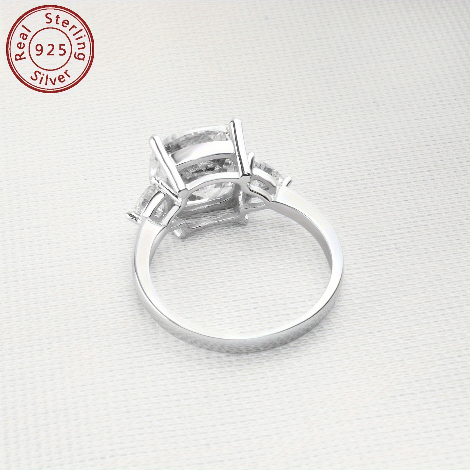 weight 4 04g taking size 10 as an   synthetic 5a zirconia square 10x10mm     4x4mm 2pcs 1pc 925 silvery engagement ring   style wedding ring for women the ring   of square zirconia   shaped engagement ring anniversary ring silvery jewelry details 8