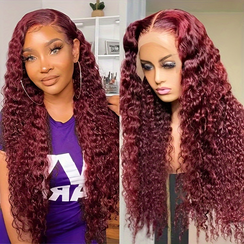 13x4 deep wave lace front wig - 200% density human hair, pre  display picture 3