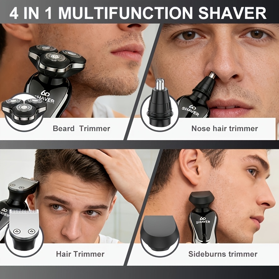 mens electric shaver 4 in 1 multifunctional shaver for shaving haircutting trimming and nose hair trimmer usb charging holiday gift for men Product details 5