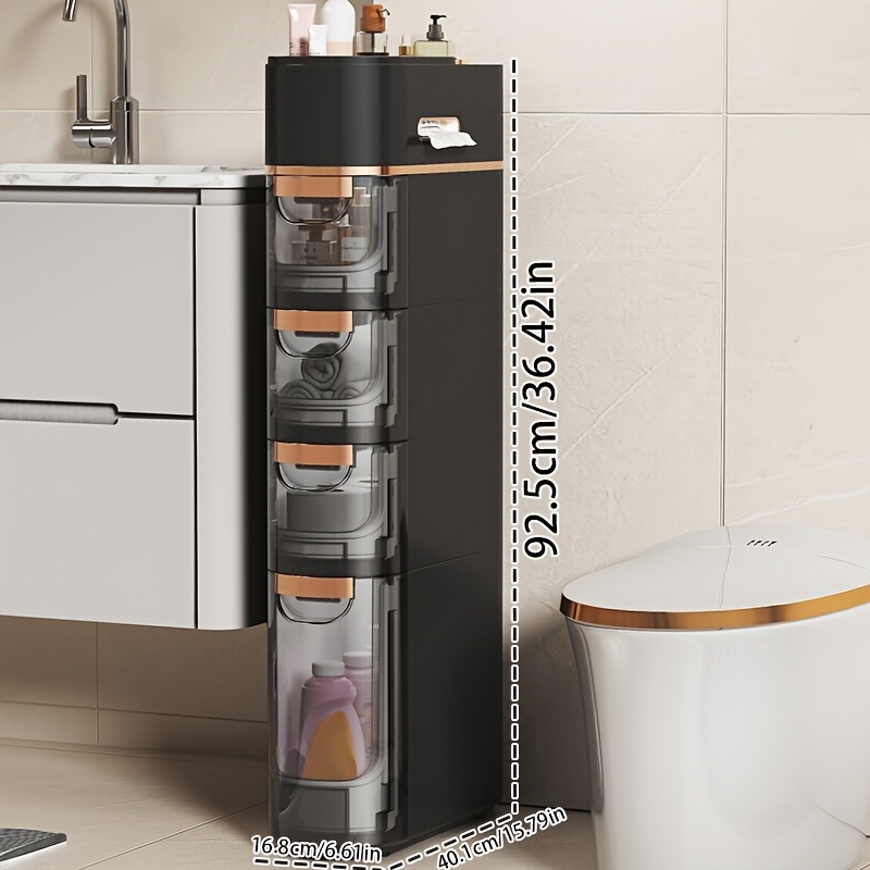 armário de arrumação de 3/4/5 em estilo | prateleira de casa de banho com rodas, material plástico, marca life detalhes 2