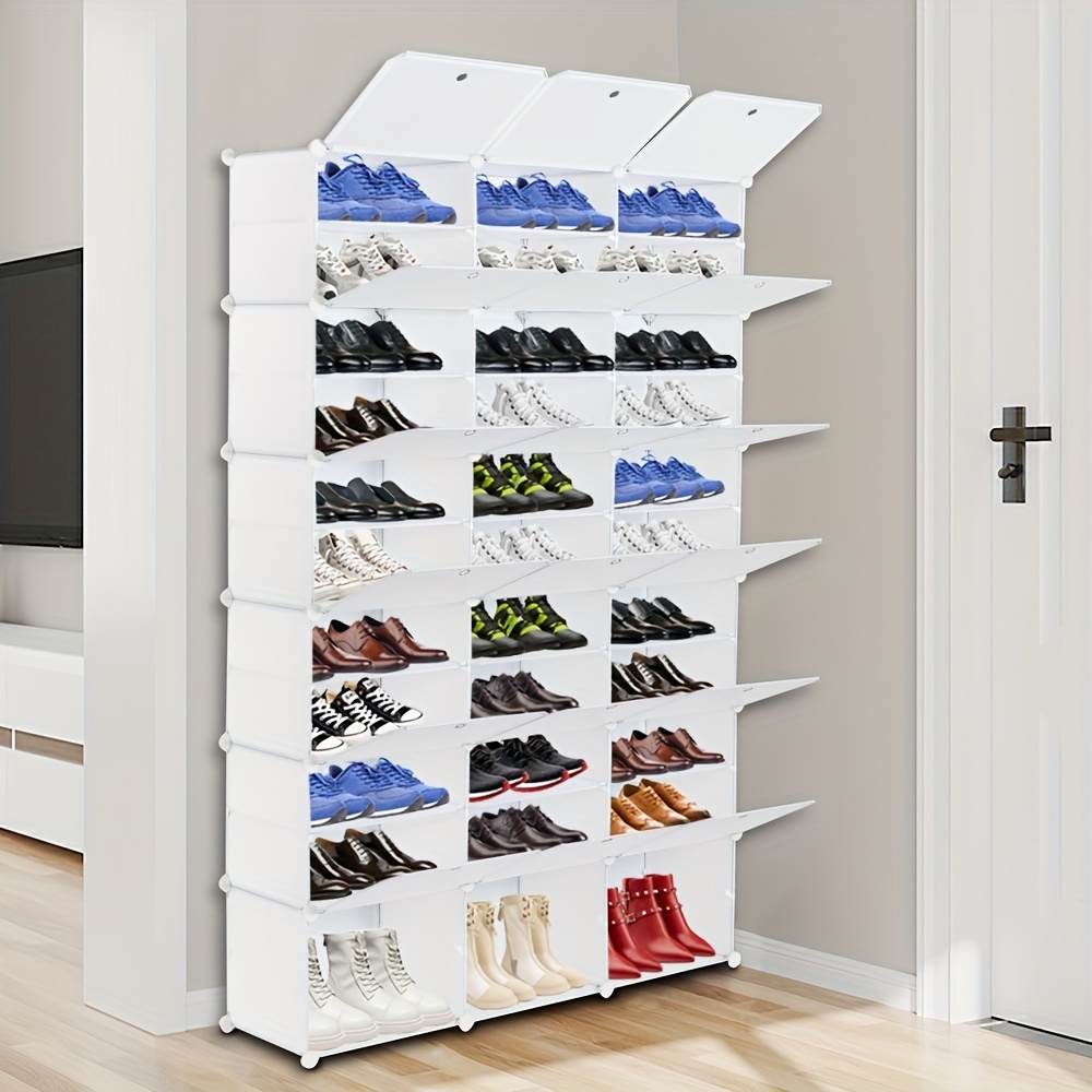 

12-tier Portable 72 Pair Shoe Rack Organizer 36 Grids Tower Shelf Storage Cabinet Stand Expandable For Heels