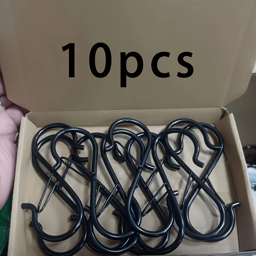TEMU 10 crochets robustes avec verrou de sécurité - Crochets muraux en fonte pour suspendre plantes, vêtements, ustensiles de cuisine et sacs - Style