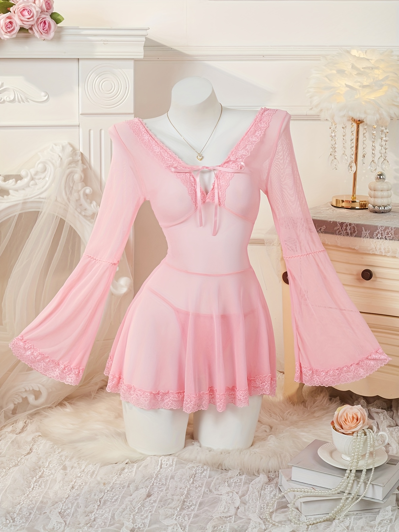 mesh dress underwear Wholesale Women Summer Fashion Long Romantic Dress Black See Through Mesh  Sexy Underwear - Sexy Underwear and Wholesale Underwear price