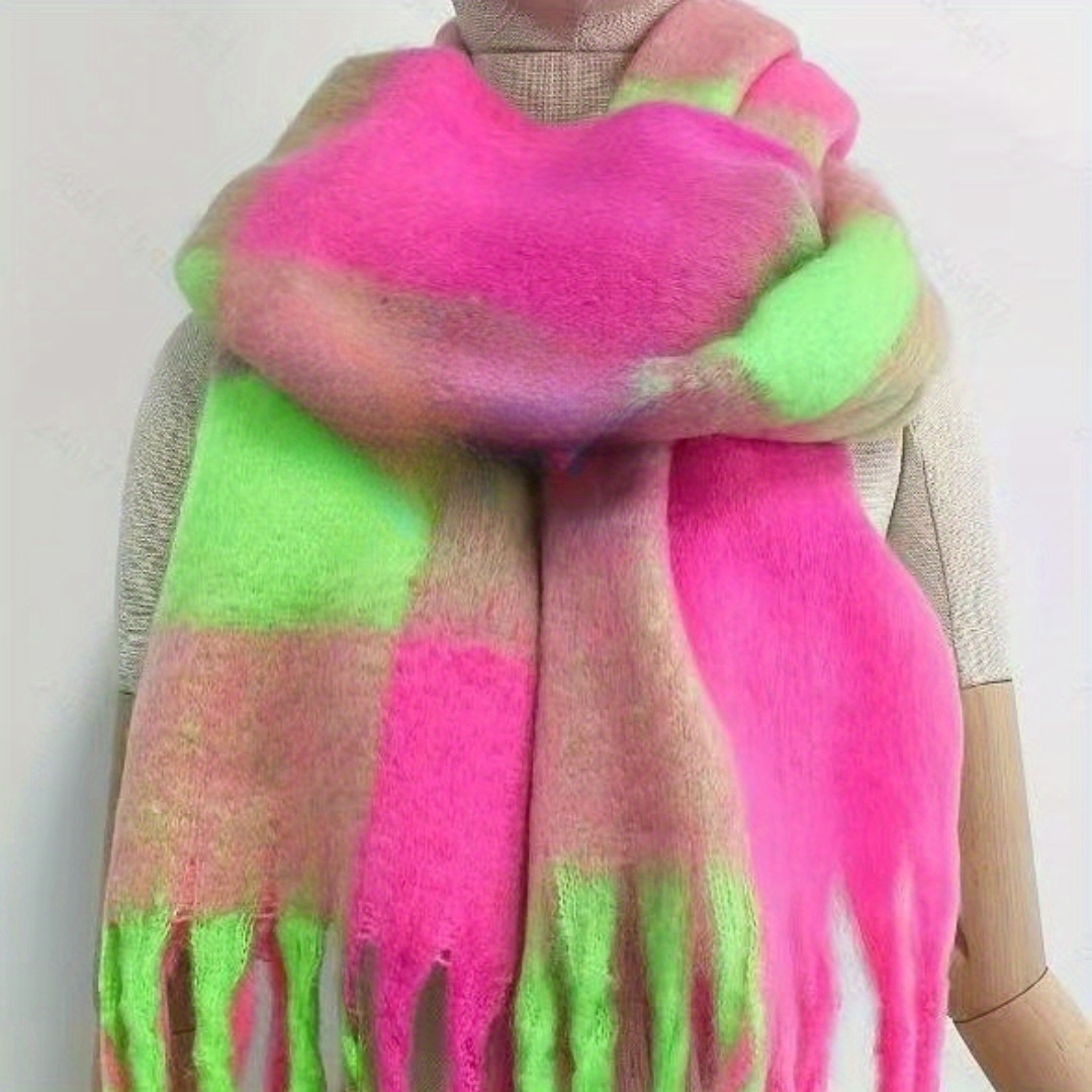Cross-border Trade Stock Warm Thick Long Shawl With Coarse Tassels Imitation Cashmere Scarf For Women For Autumn And Winter