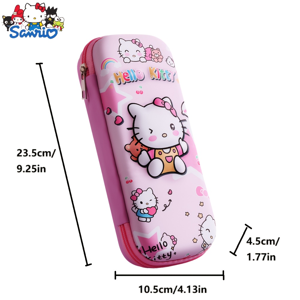 Hello Kitty Themed Cute Pen Box - Large Capacity, Cartoon Double Layer Pencil Case, & , Portable Stationery Organizer, & Office Supplies And Daily Essentials