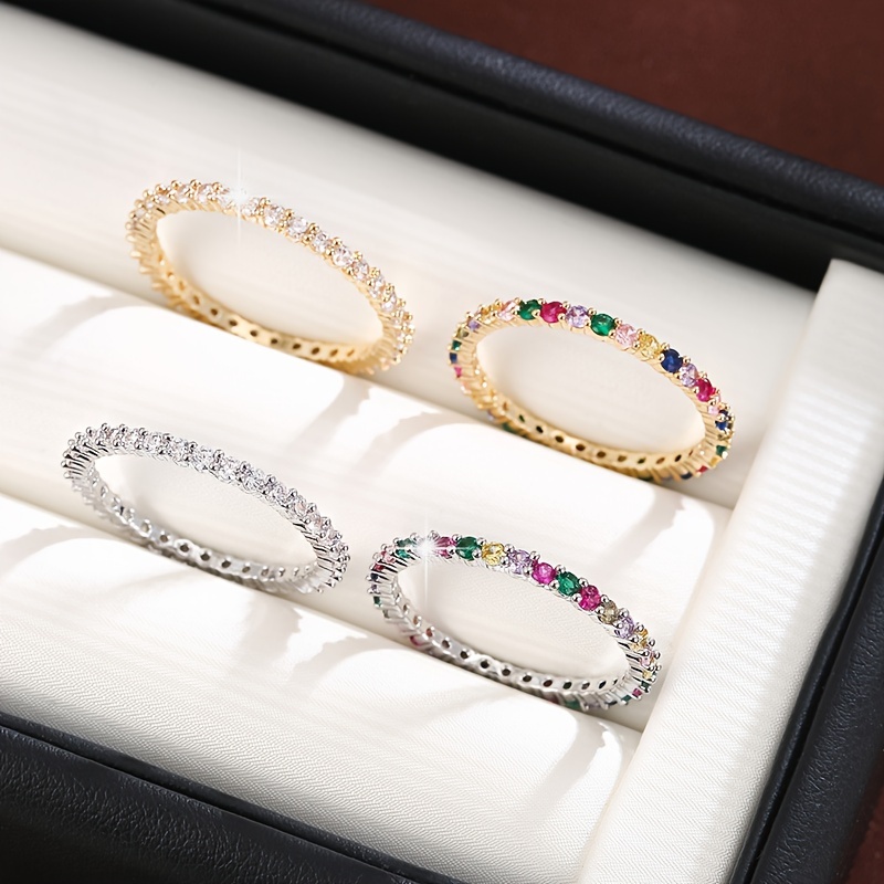 Women's Geometric Zirconia Ring - Stylish Design