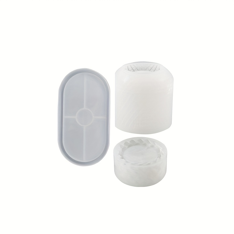 E-shop Ovale Tablett-Set Silikonformen Netzgitter Kerzenbecher Formen Hanfseil Aufbewahrungsglas Formen für DIY Handgemachte Schmuckkästchen Gips