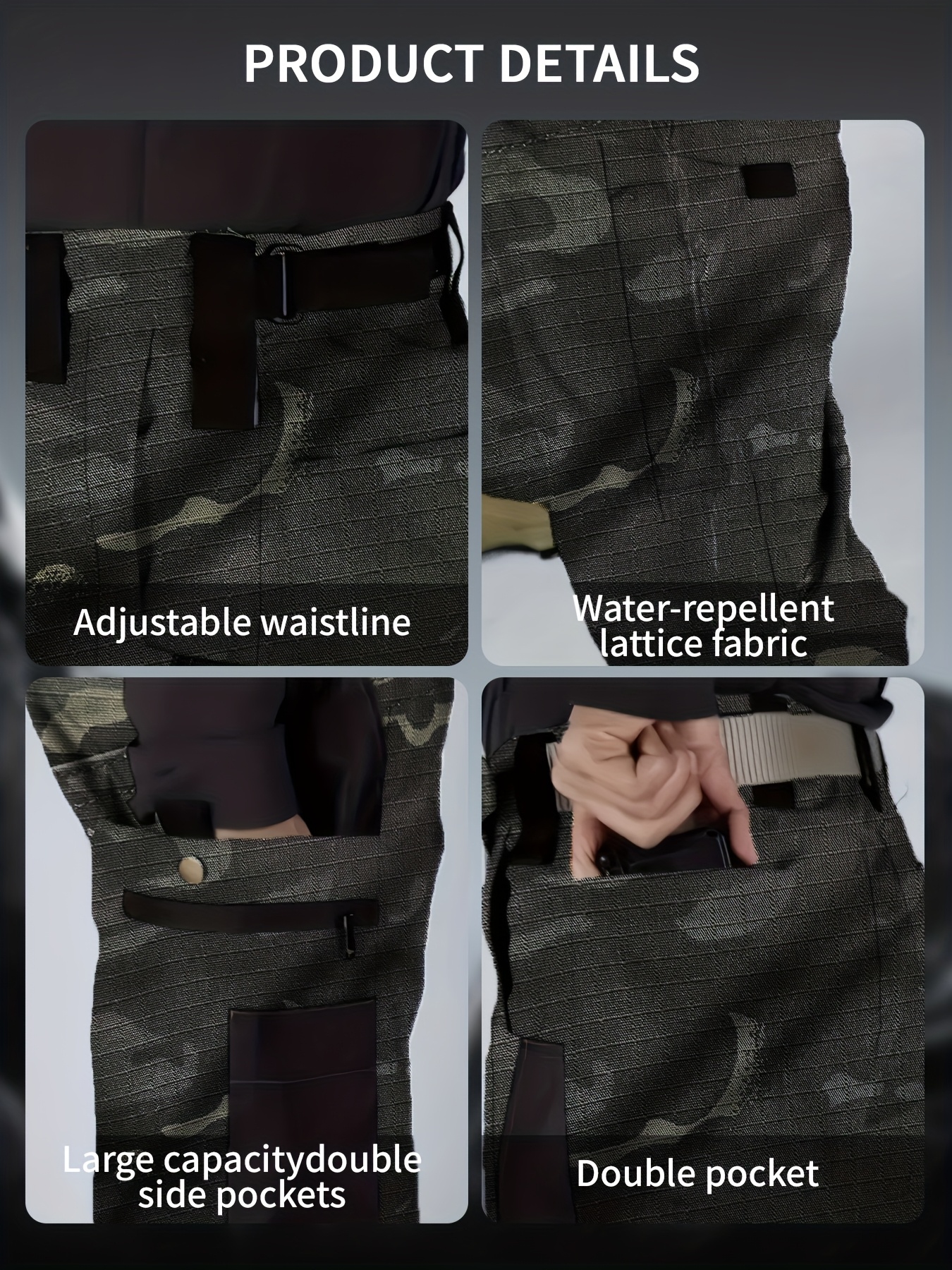 [Quick Dry Work Pants] Lightweight Quick Dry Men's Work Pants | Outdoor Tactical Stretch Cargo Hiking Pants
