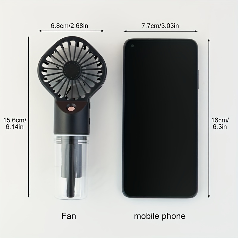 portable misting fan rechargeable handheld spray fan mini details 5