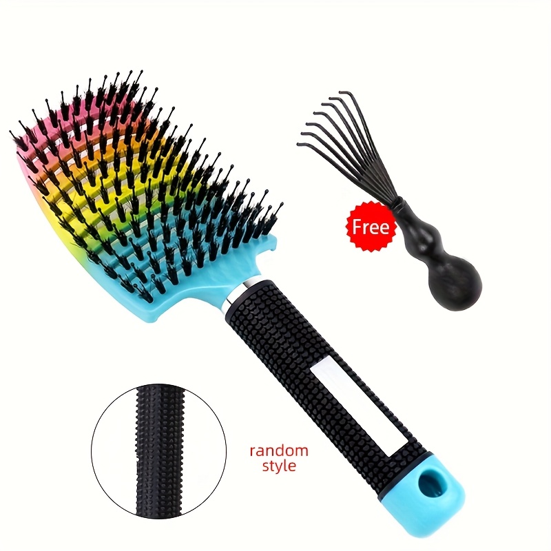 E-shop WANMEI 2er-Pack Borsten Haarbürste Lebendige Massage Haarbürste, Lockenwickel Haar Multifunktionale Styling Bürste, Gebogene Haarbürste mit