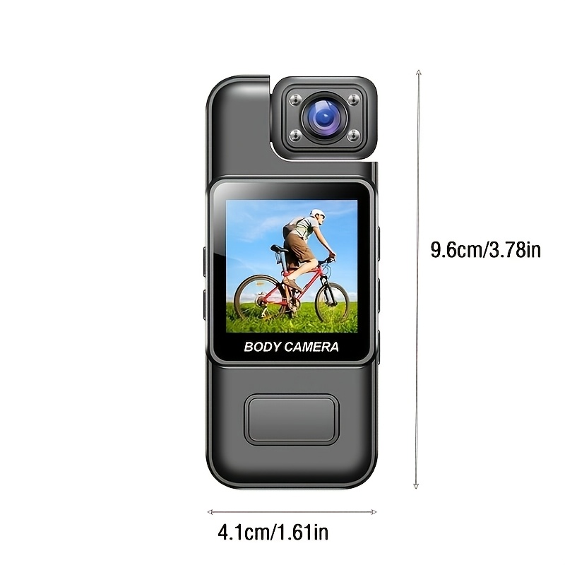 1080p hd wearable sports camera 1000mah rechargeable battery night   180 rotatable lens loop recording usb charging compatible with tablet abs material for outdoor activities ideal christmas gift details 0