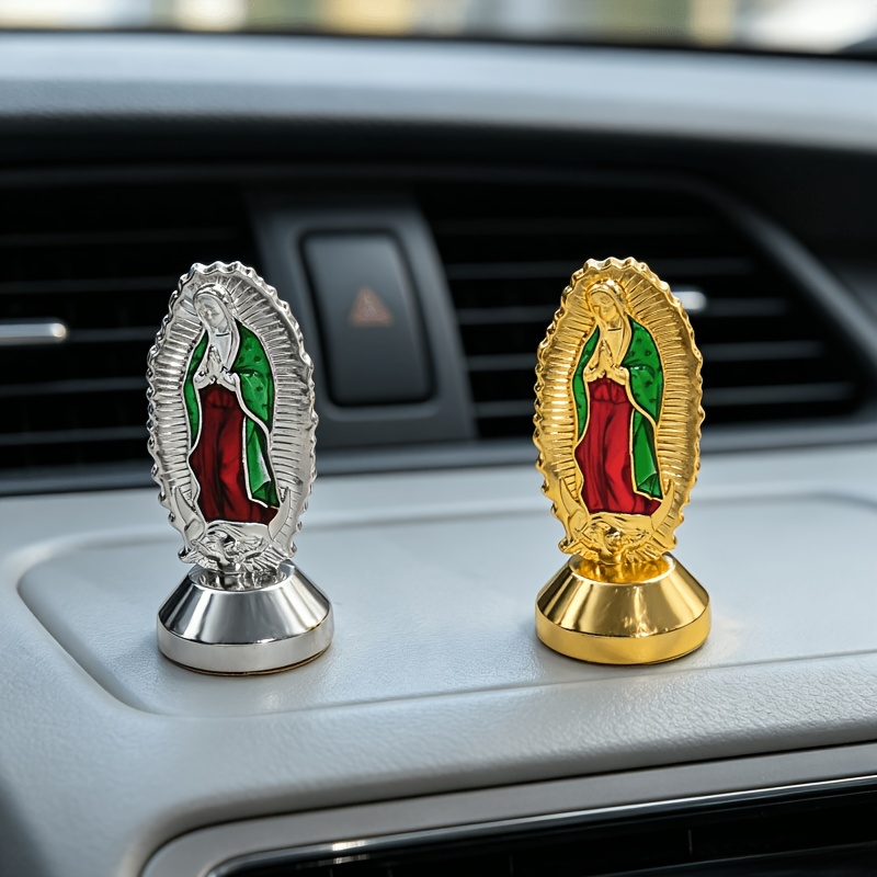 TEMU 2pcs Small Guadaloupe Statues, Exquisite Enamel Craft, Suitable For Office Desk, Study Table, Car Decoration, Holiday Small Gift, Religious