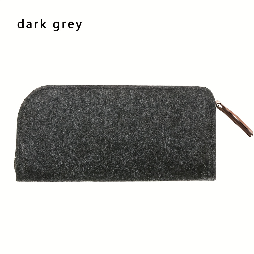 Multi Functional Wool Felt Zipper Portable Glasses Case, Large Capacity Pencil Bag, Simple Case, Must-open For Back To School 2025