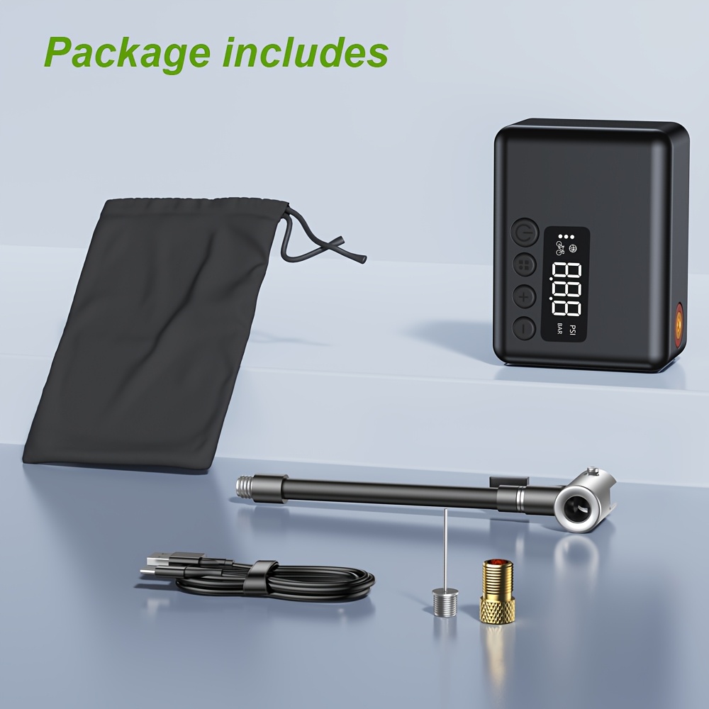 Image of Tavaler Cordless Tire Inflator Portable Air Compressor Bicycles Tire Pump With Battery 130psi Portable Air Pump For Motorcycles Tires Suitable For Ball Motorcycles Bicycles