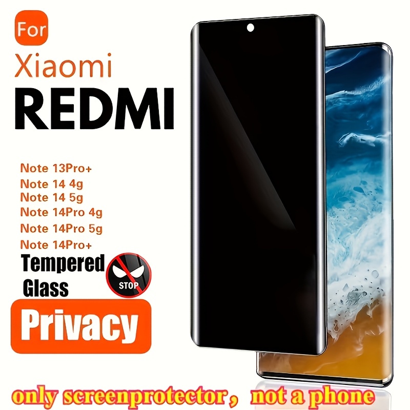 item picture xiaomi redmi note 14 pro 5g note 14 pro note 14 4g 5g note 13 pro privacy screen   curved full coverage tempered glass anti   phone film   9h hardness oil resistant