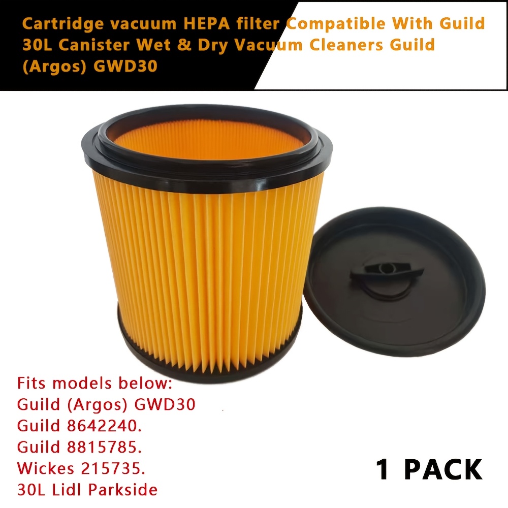 TEMU 1 CONFEZIONE Filtro HEPA per aspirapolvere a compatibile con aspirapolvere a bocca d'aspirazione Guild 30L () GWD30