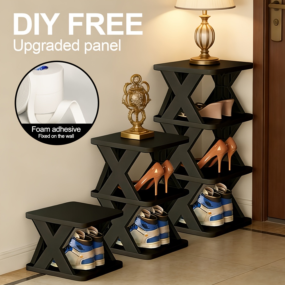 TEMU Vertical Narrow Shoe Rack, 6-tier Portable Foldable Shoe Storage Rack, , Suitable For Hallway, Bedroom, Living Room Corners And Small Spaces,
