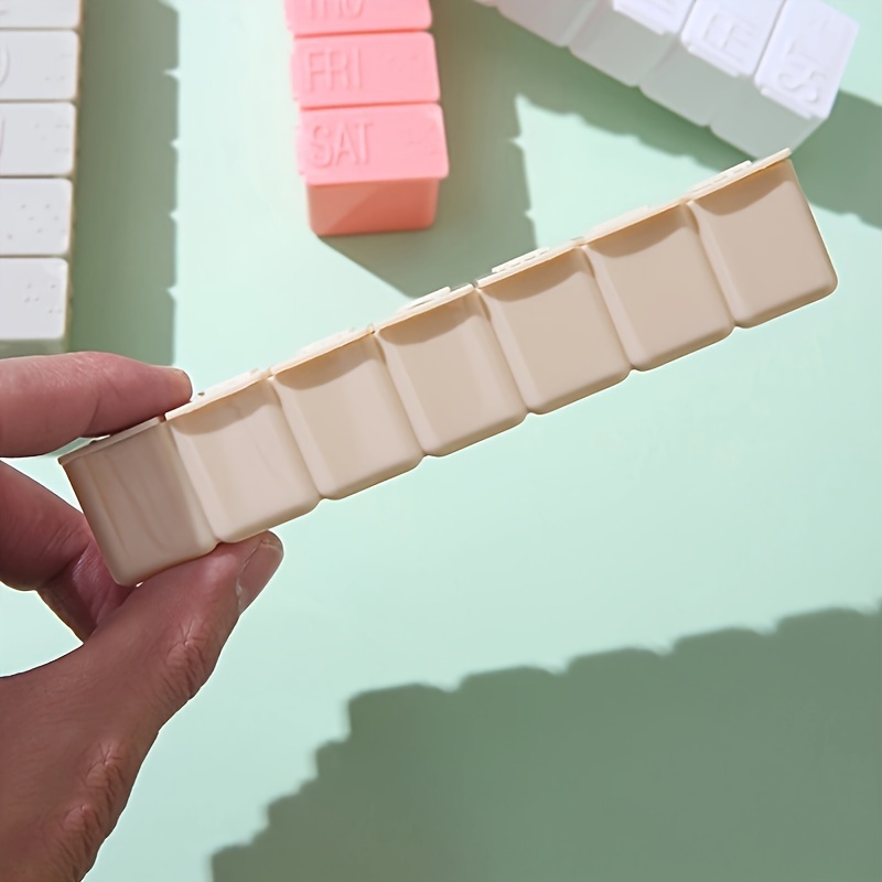 Portable Weekly Pill Box with Seven Compartments