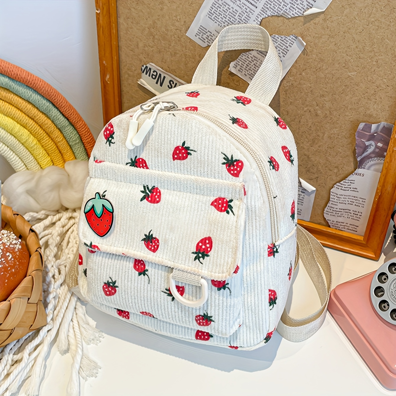 cute mini velvet backpacks velvet mini backpack cute strawberry small backpack