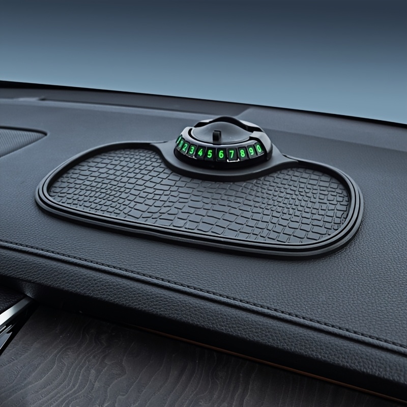 TEMU 1pc Tapis de de bord de voiture multifonctionnel antidérapant avec support de téléphone rotatif, grande pour rangement de lunettes et de clés,