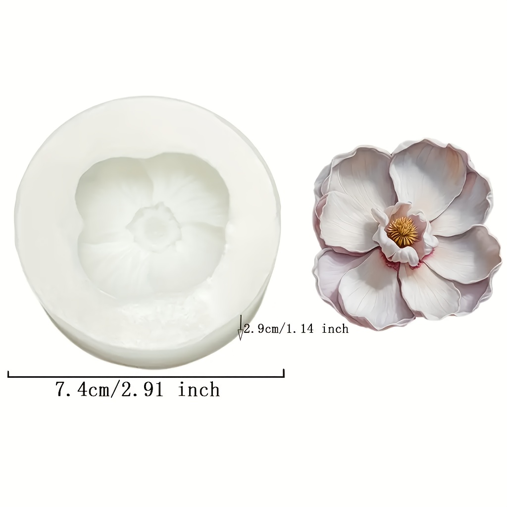 E-shop Harz-Silikonform - 1 große Blumenform in elegantem Beige/Weiß/Rosa//Grau, flexible langlebige Silikonblumenform für Kerzen, Seife, Gips,