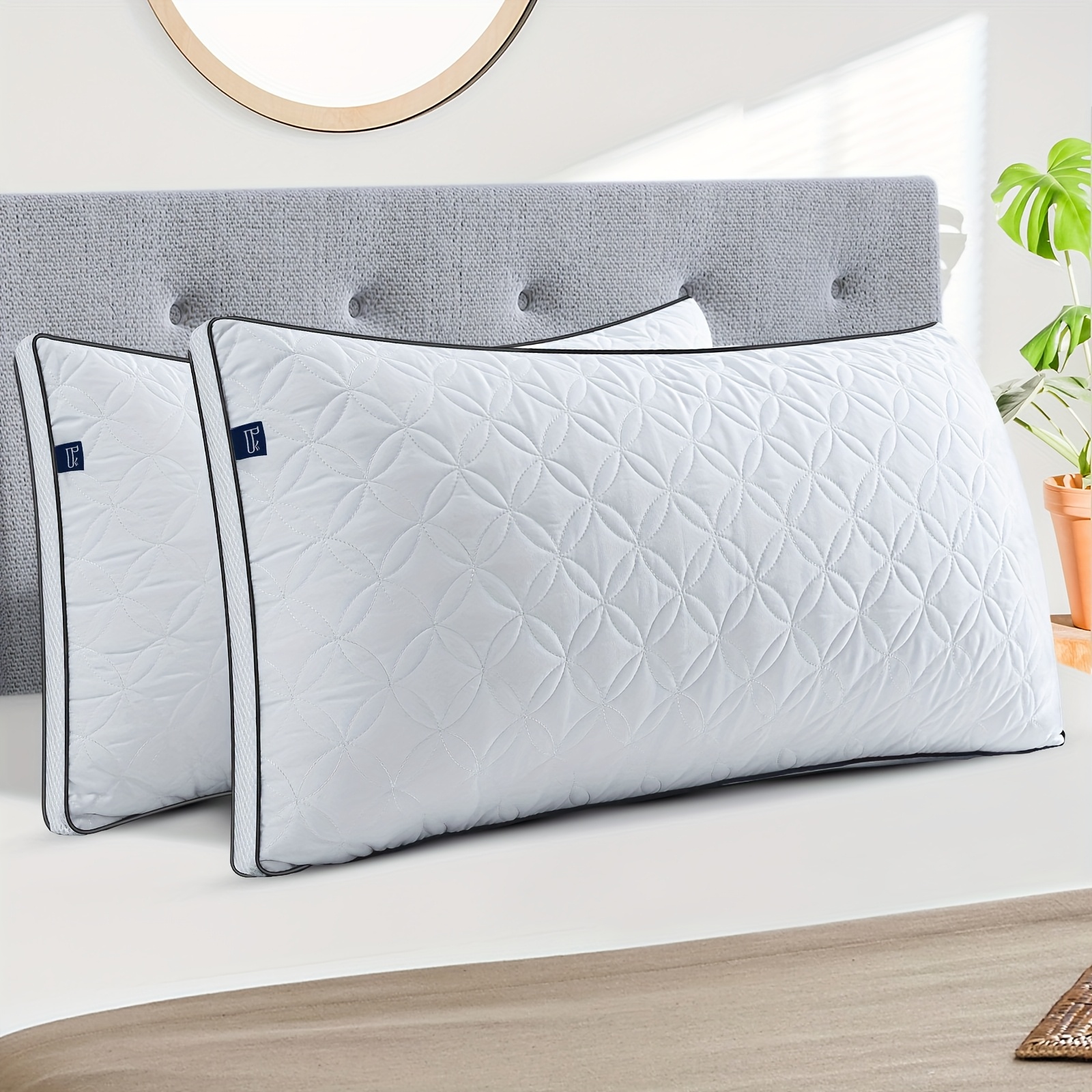 TEMU Bedstory 2pcs Pillow 40x80/80x80cm Pillow, Comfortable Soft And Breathable Pillow 40x80/80x80cm Bed Pillow, Soft And Supportive Pillow, Washable