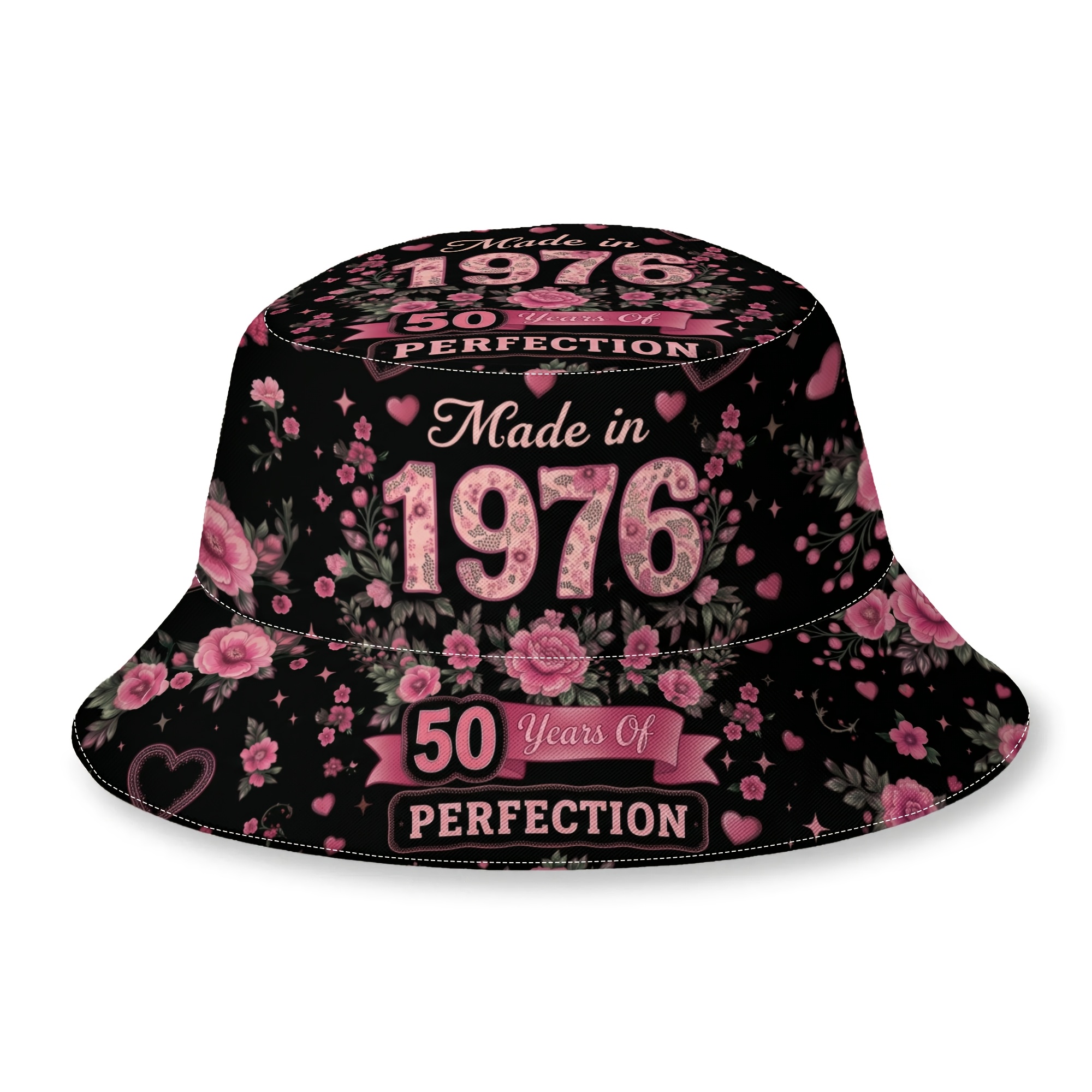 TEMU 1pc 50th Birthday Gift Bucket Hat For - 50 Years Old Celebration Hat, Sporty Unisex Suitable For Beach, Parties, Parties, For 50 Year Olds