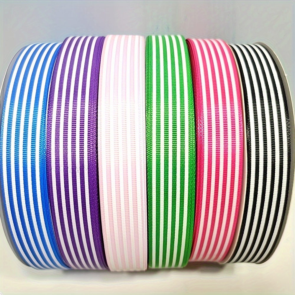 

Hangbang Striped Ribbon - " Wide, 5 Yards Pack For Gift Wrapping, Christmas & Wedding Decorations, Diy Crafts - In Royal Blue, , Pink, Violet, Green, Black