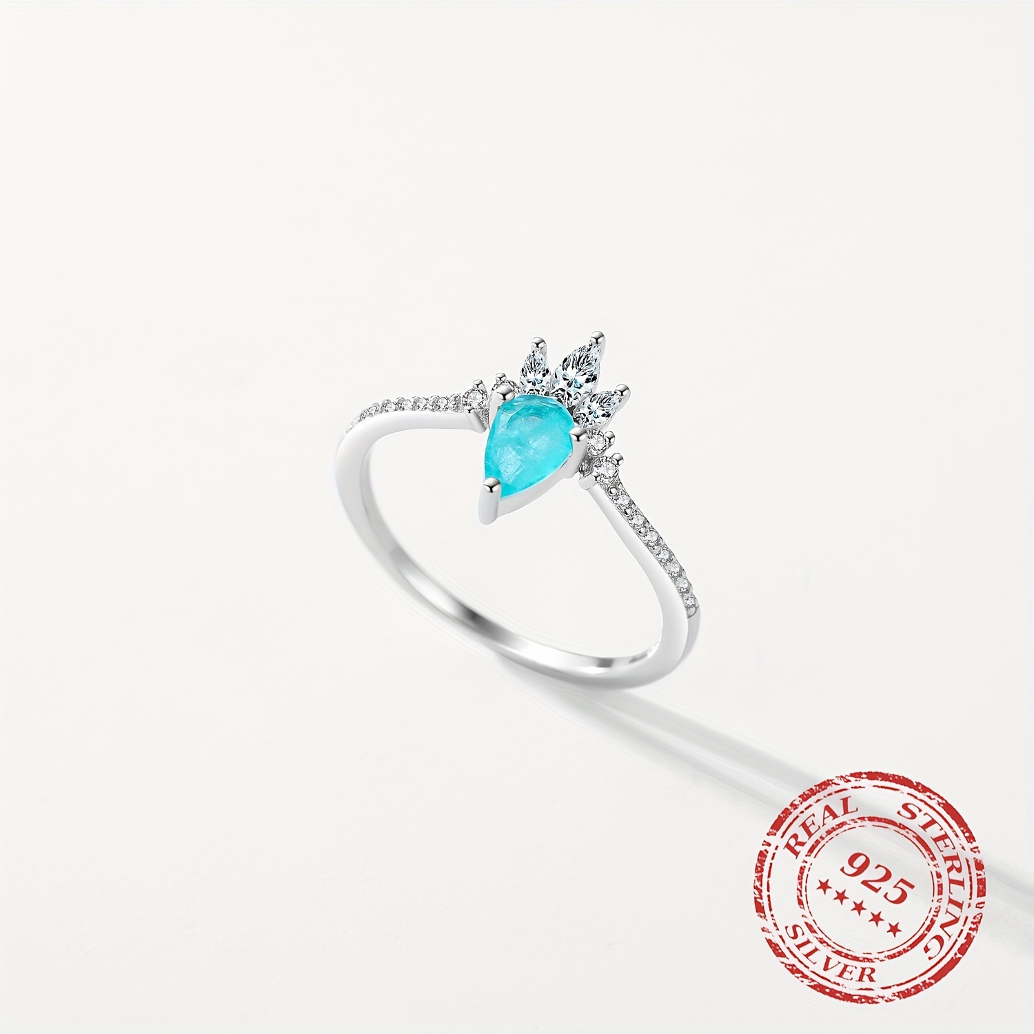 925 Sterling Silver Crown Ring Wedding Fine Jewelry