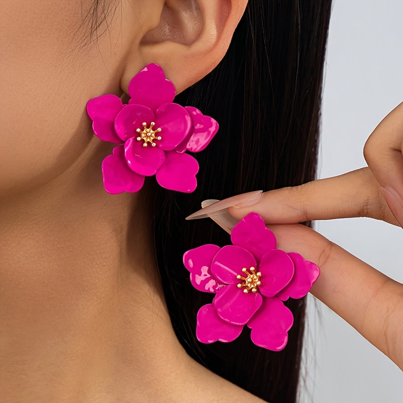 Vibrant Summer Flower Shaped Earrings for Women