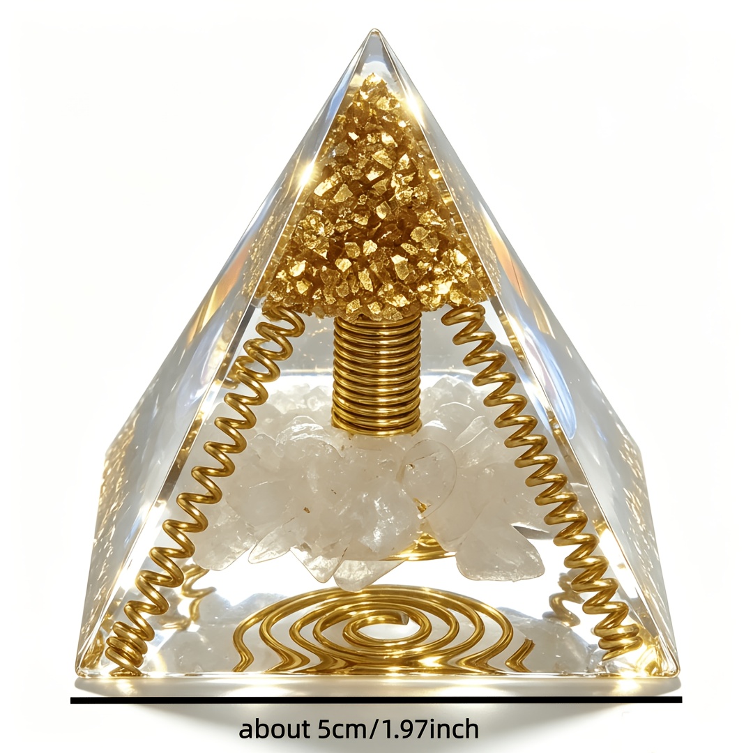 TEMU 1pc Clear Quartz Spiral Collector Pyramid, Indoor Decorative Crystal Handicrafts, Crystal Ornaments, Gifts Of Pyramid